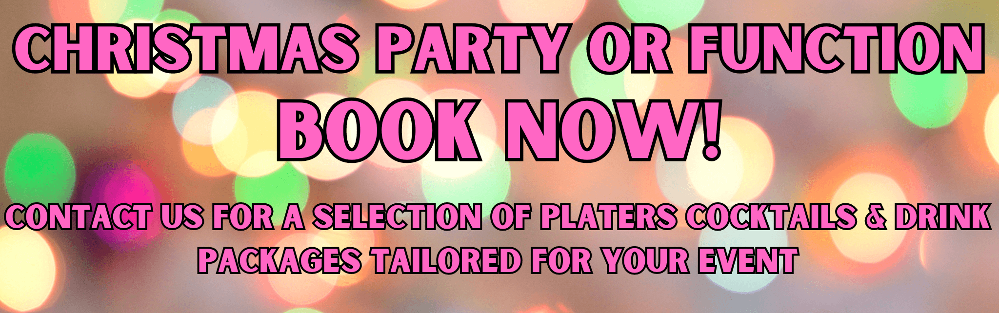Book now for your Chistmas party or function!